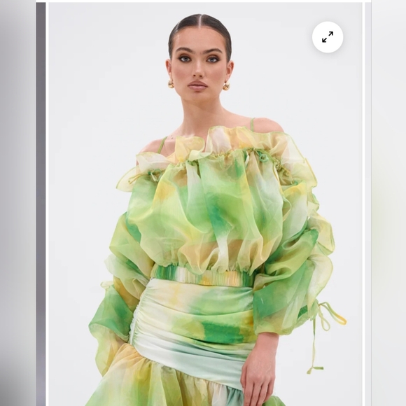 AKIRA LIMONE CHIFFON BLOUSE NWT - Picture 2 of 9